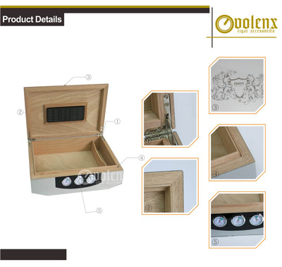 烤漆雪茄盒_鋼琴烤漆雪茄盒 銀色精典款雪茄盒 廠家直銷 含3個濕度計(jì) 